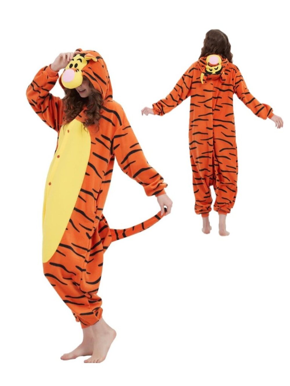 Tiger Animal Adult Unisex One Piece Cosplay Costume Pajamas Size XL